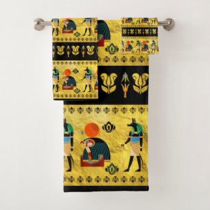 Conjunto De Toalhas Teste padrão egípcio dos símbolos do ornamento