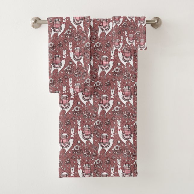 Conjunto De Toalhas Teste padrão engraçado dos lamas (Insitu)