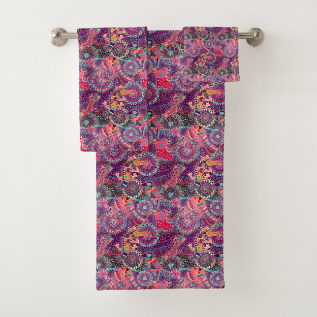 Conjunto De Toalhas Teste padrão étnico do animal do estilo (Insitu)