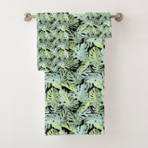 Conjunto De Toalhas Teste padrão floral da selva