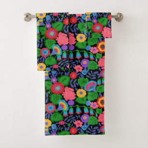 Conjunto De Toalhas Teste padrão floral do verão das flores colorida