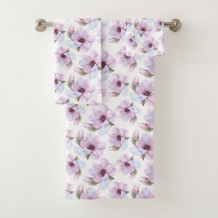 Conjunto De Toalhas Teste padrão floral romântico