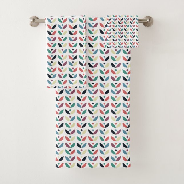 Conjunto De Toalhas Teste padrão geométrico floral da arte popular (Insitu)