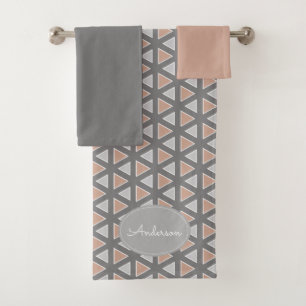 Conjunto De Toalhas Teste padrão geométrico na moda personalizado da