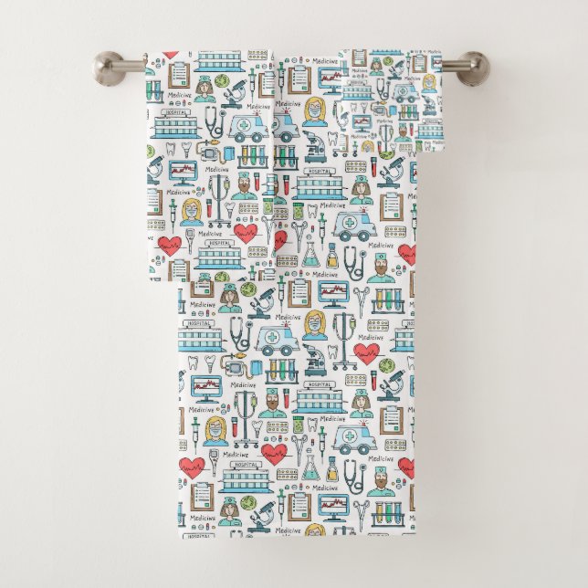 Conjunto De Toalhas Teste padrão médico do design (Insitu)