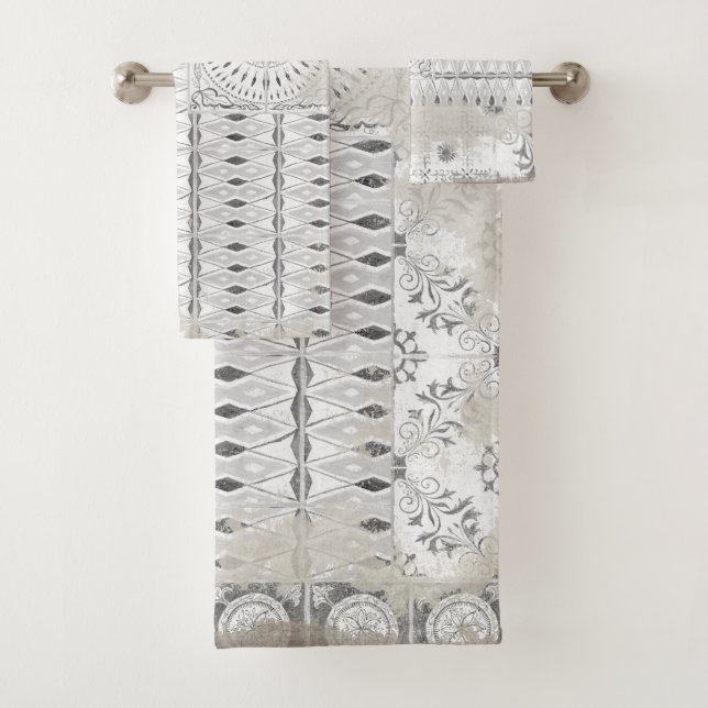 Conjunto De Toalhas Teste padrão misturado retalhos do azulejo da casa (Insitu)