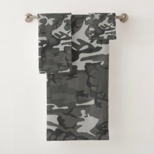 Conjunto De Toalhas Teste padrão moderno da camuflagem das cinzas