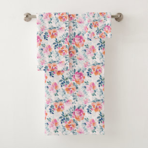 Conjunto De Toalhas Teste padrão pintado dos rosas