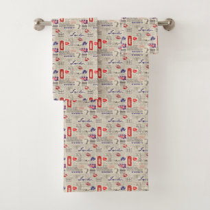 Conjunto De Toalhas Teste padrão sem emenda temático de Londres com