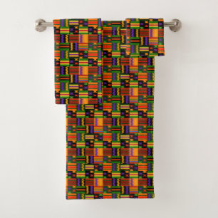 Conjunto De Toalhas Teste padrão tribal colorido de Kente