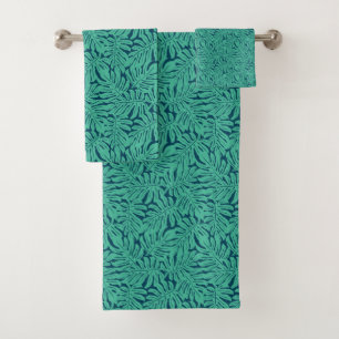 Conjunto De Toalhas Teste padrão tropical da folha de Monstera