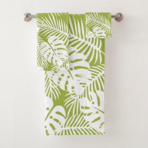 Conjunto De Toalhas Teste padrão verde da floresta húmida das folhas