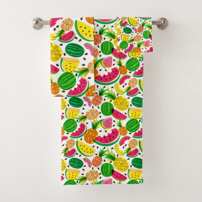 Conjunto De Toalhas Teste padrão vermelho & amarelo da fruta tropical (Insitu)