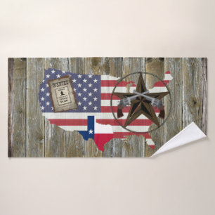 Conjunto De Toalhas Texas Dueling Pistols Lone Star State Map