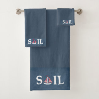 Conjunto De Toalhas Texto à vela náutica com velas à vela com Decoraçã