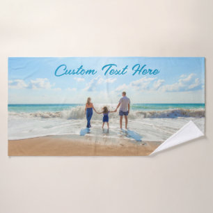 Conjunto De Toalhas Texto Personalizado Do Seu Banho De Fotografias