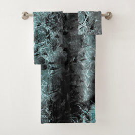 Conjunto De Toalhas Textura azul esverdeada e esverdeada