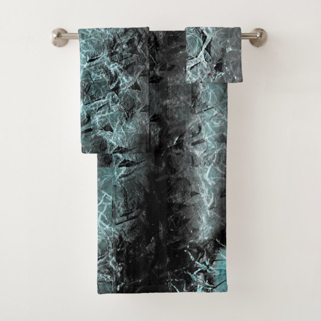 Conjunto De Toalhas Textura azul esverdeada e esverdeada (Insitu)