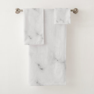 Conjunto De Toalhas Textura branca de mármore luxuosa