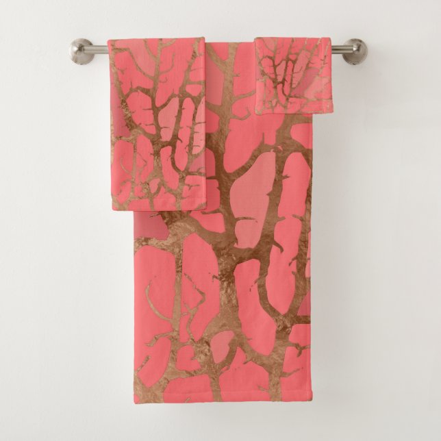 Conjunto De Toalhas Textura coral viva (Insitu)