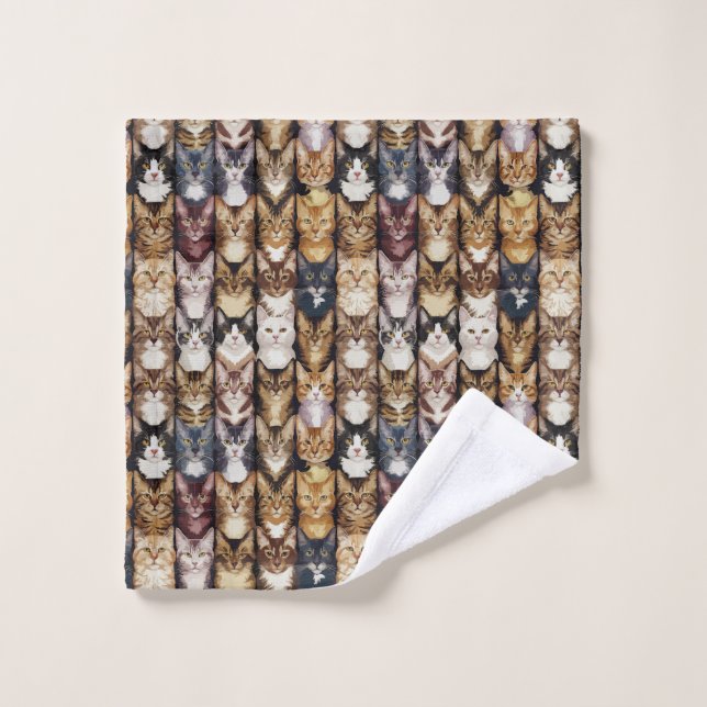 Conjunto De Toalhas Textura de gatos (Pano de lavar)