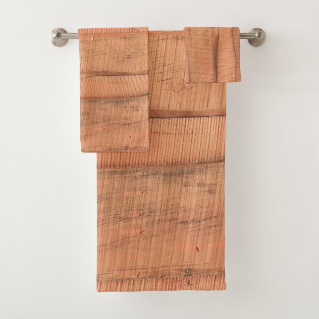Conjunto De Toalhas Textura de madeira (Insitu)