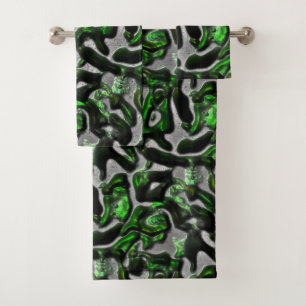 Conjunto De Toalhas Textura do verde limão de captura ocular esculpida