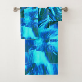 Conjunto De Toalhas Textura metálica abstrato de mosaico céu limpo