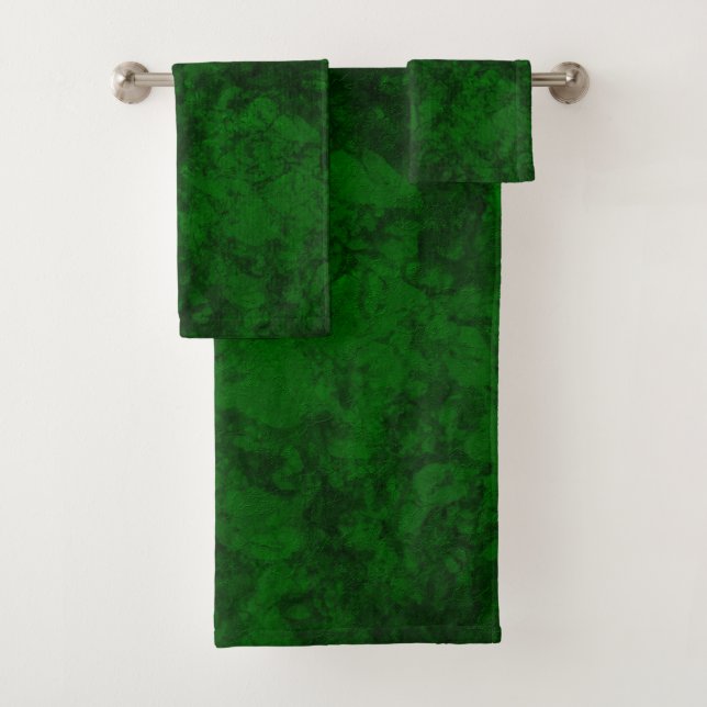 Conjunto De Toalhas Textura verde escura textura suede marble granite  (Insitu)