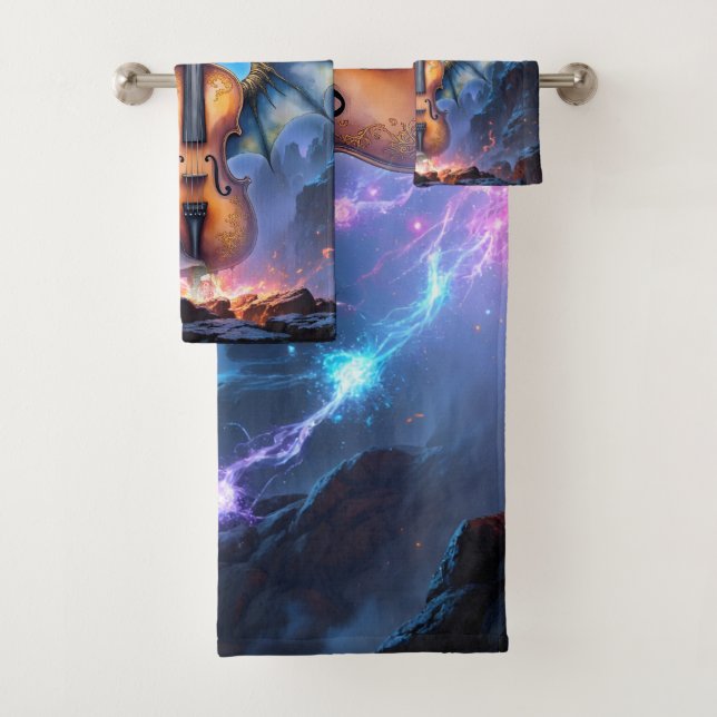 Conjunto De Toalhas The Winged Violin of Moonlit Realms (Insitu)