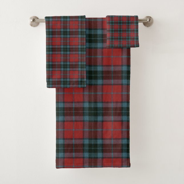 Conjunto De Toalhas Thompson Red Modern Original Scottish Tartan (Insitu)