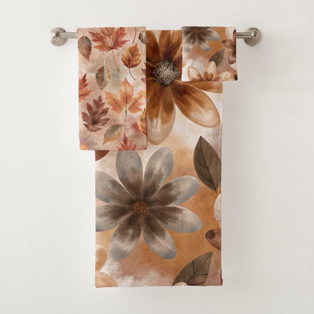 Conjunto De Toalhas Tie Dye Autumn Floral (Insitu)