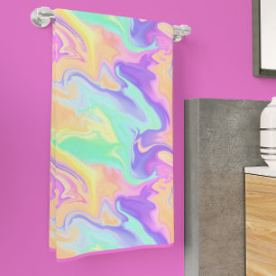 Conjunto De Toalhas Tie Dye Swirl Marble Retro Groovy