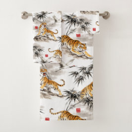 Conjunto De Toalhas tiger pattern