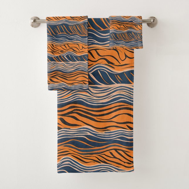Conjunto De Toalhas Tiger Stripes Skin Inspirou Design (Insitu)