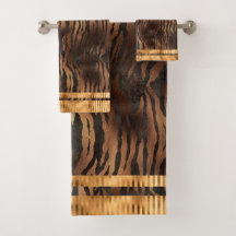 Tigre Elegante - Impressão de - Goma Metálica Dour