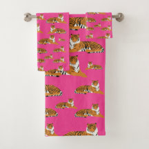 Tigre Laranja Rosa da Selva Estiloso