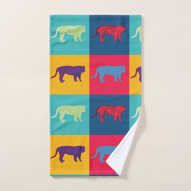 Conjunto De Toalhas Tigres de pop Art (Toalha de mão)