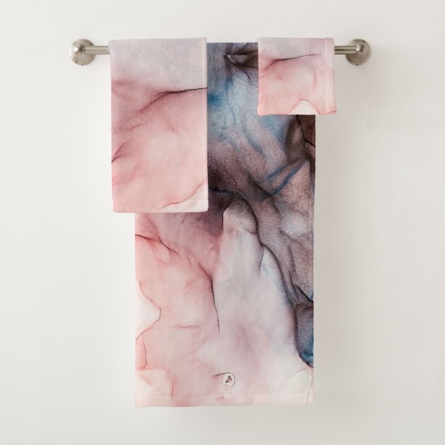 Conjunto De Toalhas Tinta alcoólica rosa (Insitu)