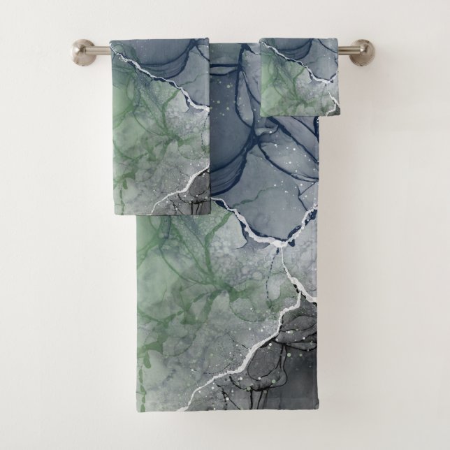 Conjunto De Toalhas Tinta alcoólica verde (Insitu)