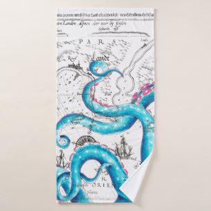 Conjunto De Toalhas Tinta azul de Tentáculos Queimados