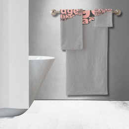 Conjunto De Toalhas Tipografia de Cinzas Trituradas Modernas e Rosa