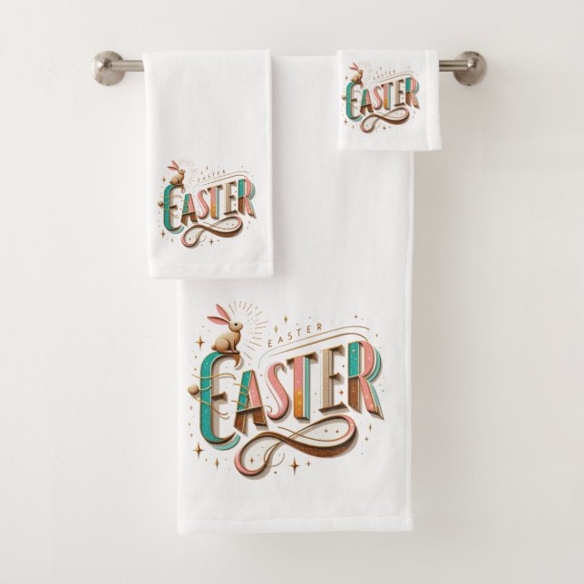 Conjunto De Toalhas Tipografia páscoa (Insitu)