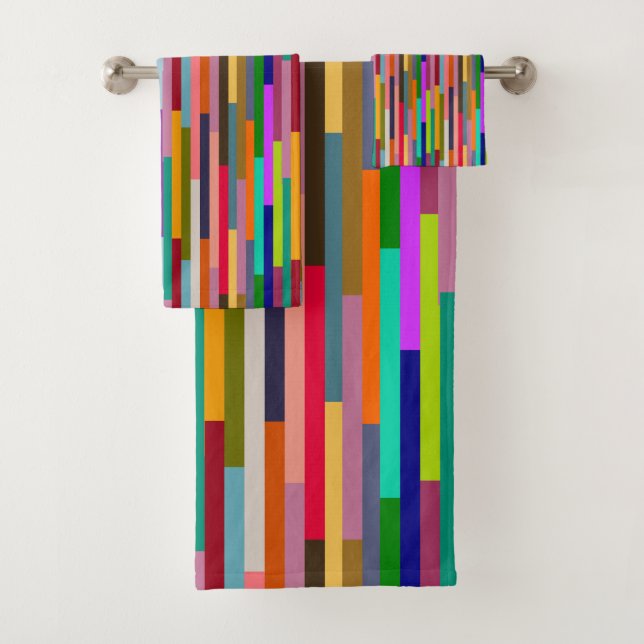 Conjunto De Toalhas Tiras Coloridas Finas (Insitu)