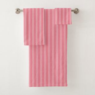 Conjunto De Toalhas Tiras de doces cor-de-rosa-coral
