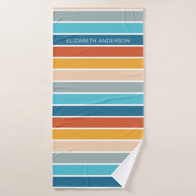 Conjunto De Toalhas Tiras de Sunset Retroativo Modernas Personalizadas (Toalha de Banho)