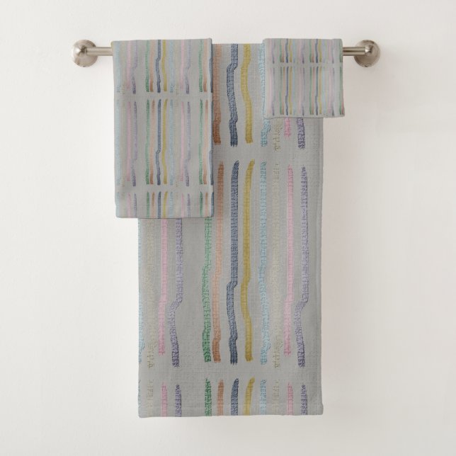 Conjunto De Toalhas Tiras Metálicas Modernas (Insitu)