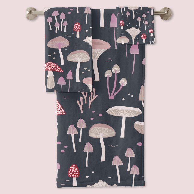 Conjunto De Toalhas Toadstool Fungi (Mushroom toadstool and fungi towel set)