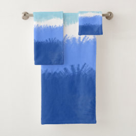 Conjunto De Toalhas Tons azuis Abstrato modernos