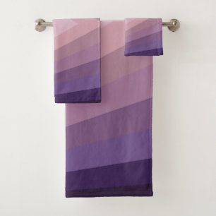 Conjunto De Toalhas Tons de Arte Abstrata Geométrica Roxa